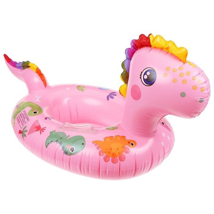Плотик для плавания "Динозаврик" 90х57 см, цвет розовый #1