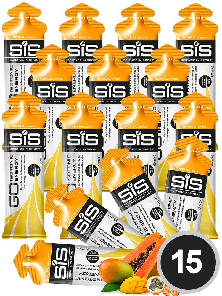 Энергетический гель SCIENCE IN SPORT (SiS) GO Isotonic Energy Gels 15 x 60 мл, Тропик  #1