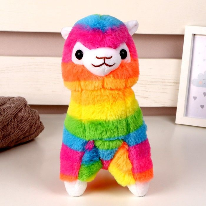 Мягкая игрушка Лама , 25 см, цвет радужный #1