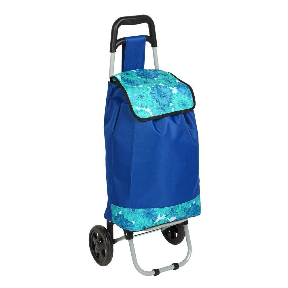 Тележка синяя + сумка VETTA, до 30 кг, брезент, ЭВА, 35х28х92 см, колесо D15 см, WQ-111, сумка на колесиках, #1