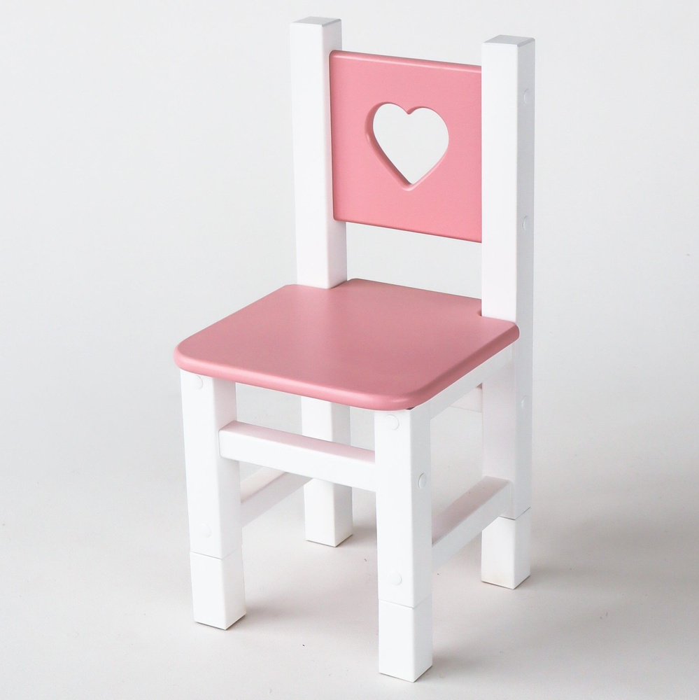Растущий стульчик PRINCESS из березы SIMBA розовый с сердечком  #1