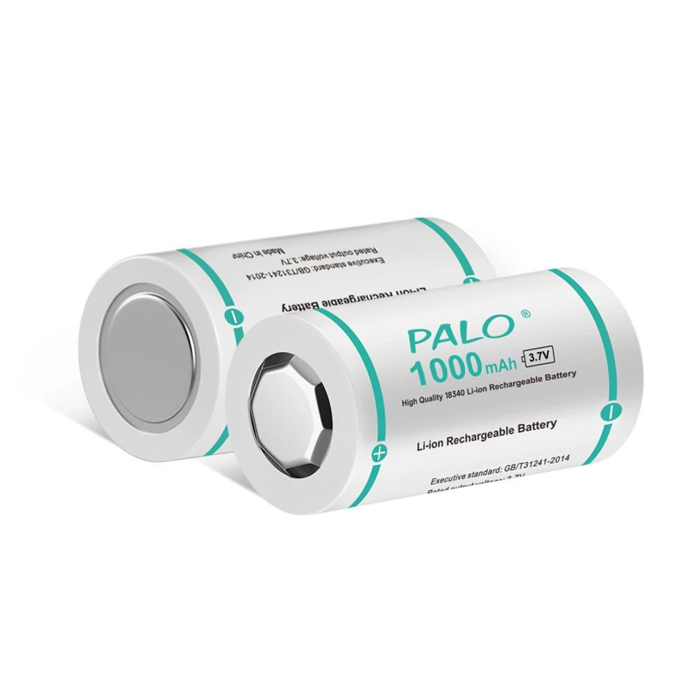 PALO Аккумуляторная батарейка 18350, 3,7 В, 1000 мАч, 2 шт #1
