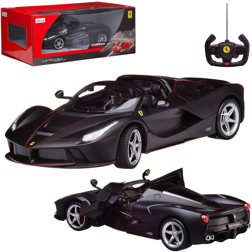 Машина р/у 1:14 Ferrari LaFerrari Aperta, цвет чёрный - купить с доставкой  по выгодным ценам в интернет-магазине OZON (391181104)