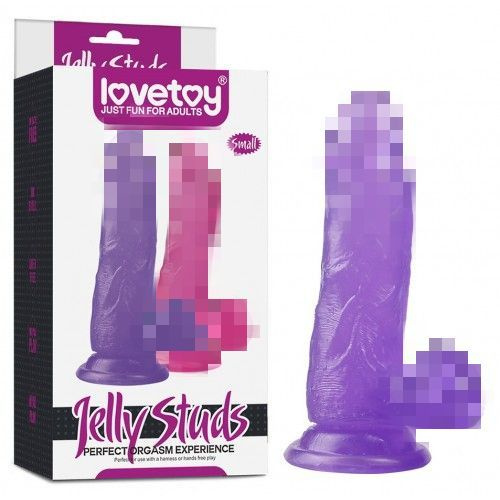 Фиолетовый фаллос Jelly Studs Crystal Dildo Small 16 см #1