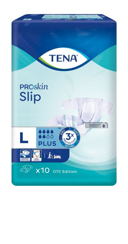 Подгузники для взрослых TENA Sleep Plus, размер L (96-144 см) дышащие, 10 шт  #1