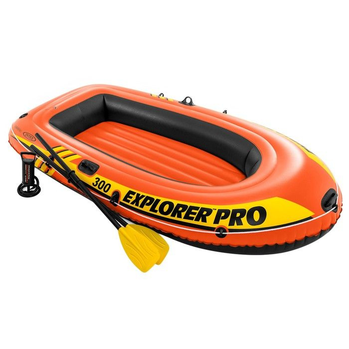 Лодка надувная INTEX "Explorer pro 300", трехместная, 244х117х36 см, весла, ручной насос, до 200 кг (58358) #1