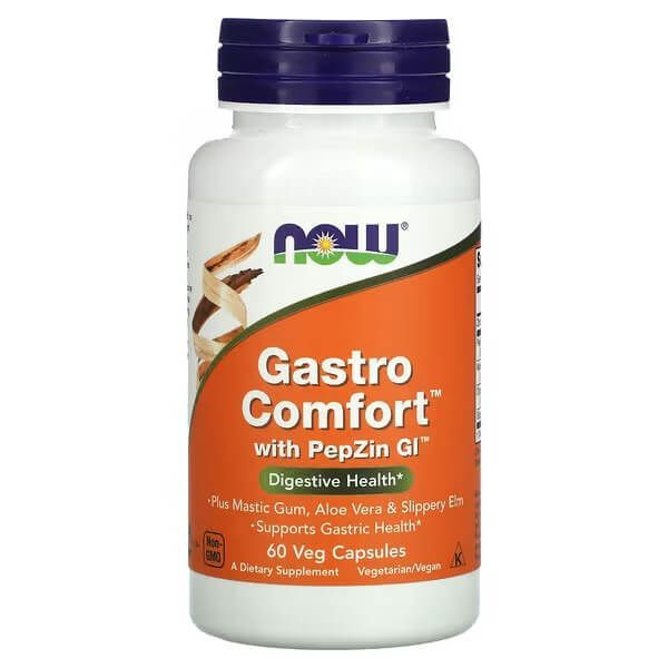 NOW Foods, Gastro Comfort с PepZin GI, ГастроКомфорт, 60 растительных капсул  #1