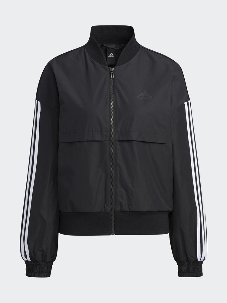 Adidas bomber jacket hotsell black and white