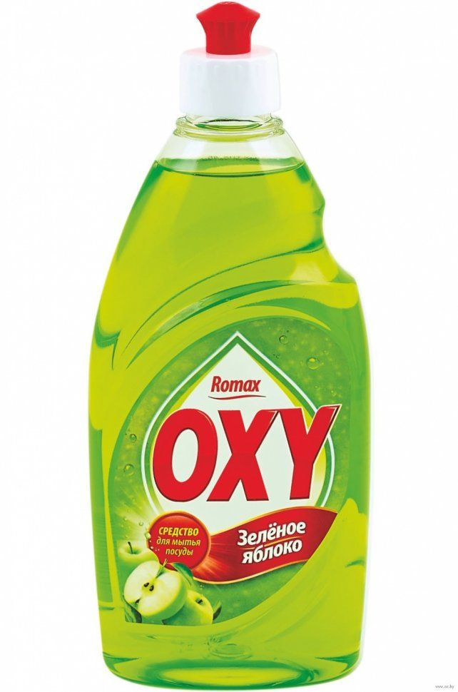 ROMAX Средство для мытья посуды "OXY" Зеленое яблоко, 450 гр #1
