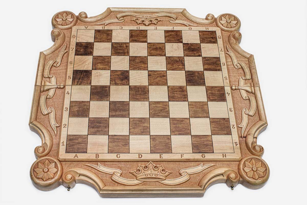 Шахматы "Корона" из ореха ручной работы - настольные игры  #1