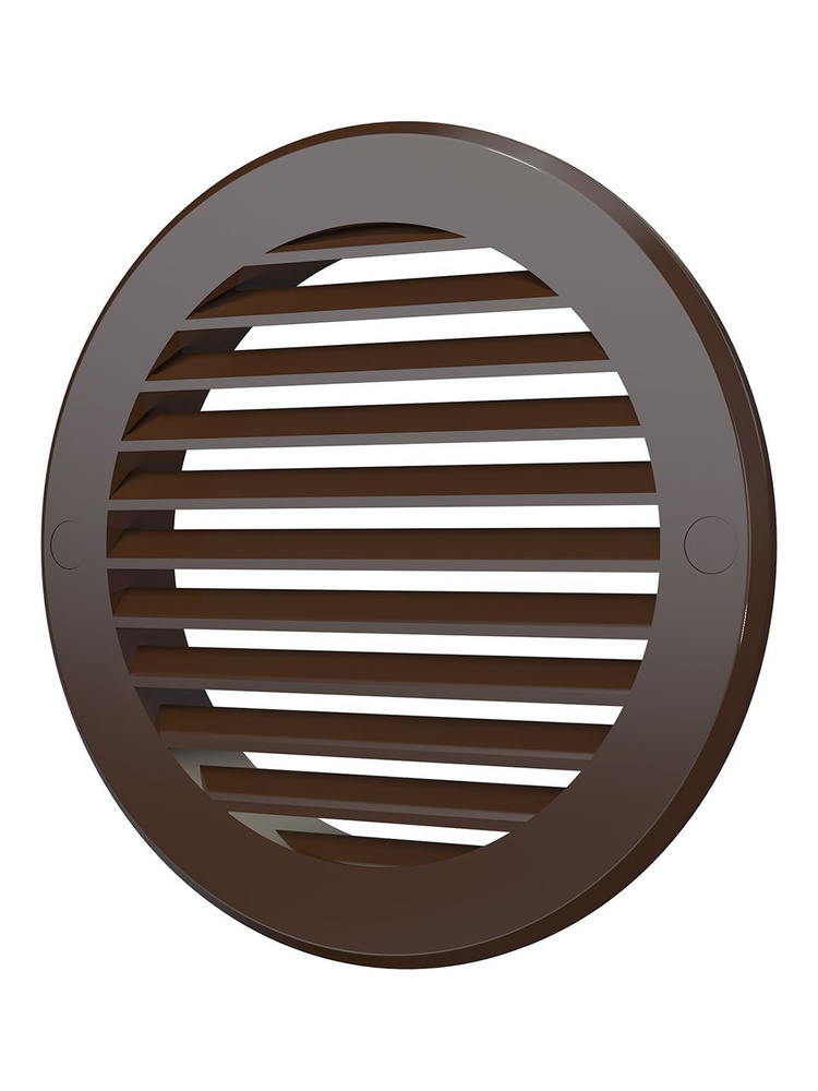 Решётка вентиляционная наружная круглая с фланцем, диаметр 125 мм, пластик, коричневый  #1