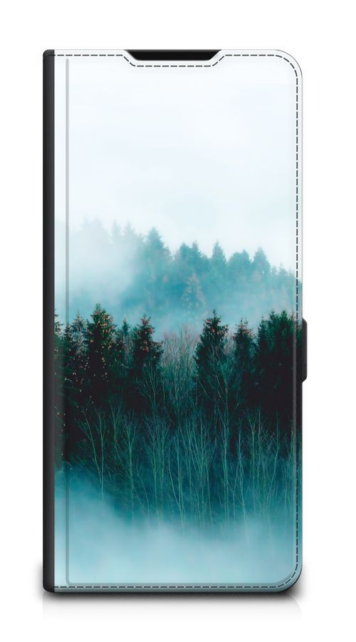 Чехол-книжка на Realme C53/C51/Note 50 / Реалми С53/С51/Нот 50 с принтом "Загадочный лес", черный  #1