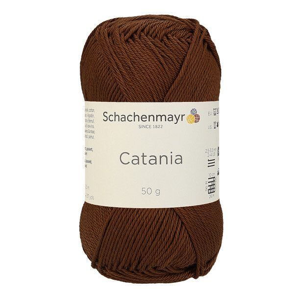 Хлопковая мерсеризованная пряжа для вязания Catania Schachenmayr (100% хлопок, 50г/125м), 2 мотка, цвет #1