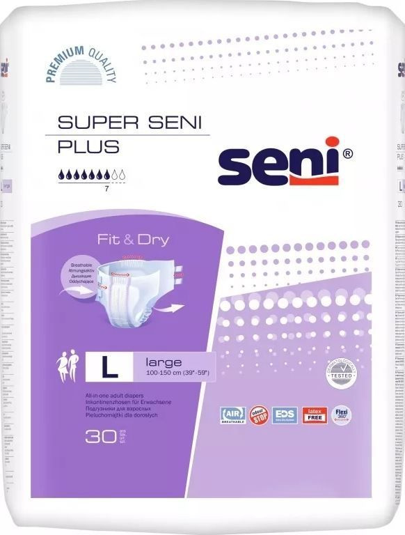 Подгузники для взрослых Super Seni Plus AIR Large (100-150см), 30шт #1
