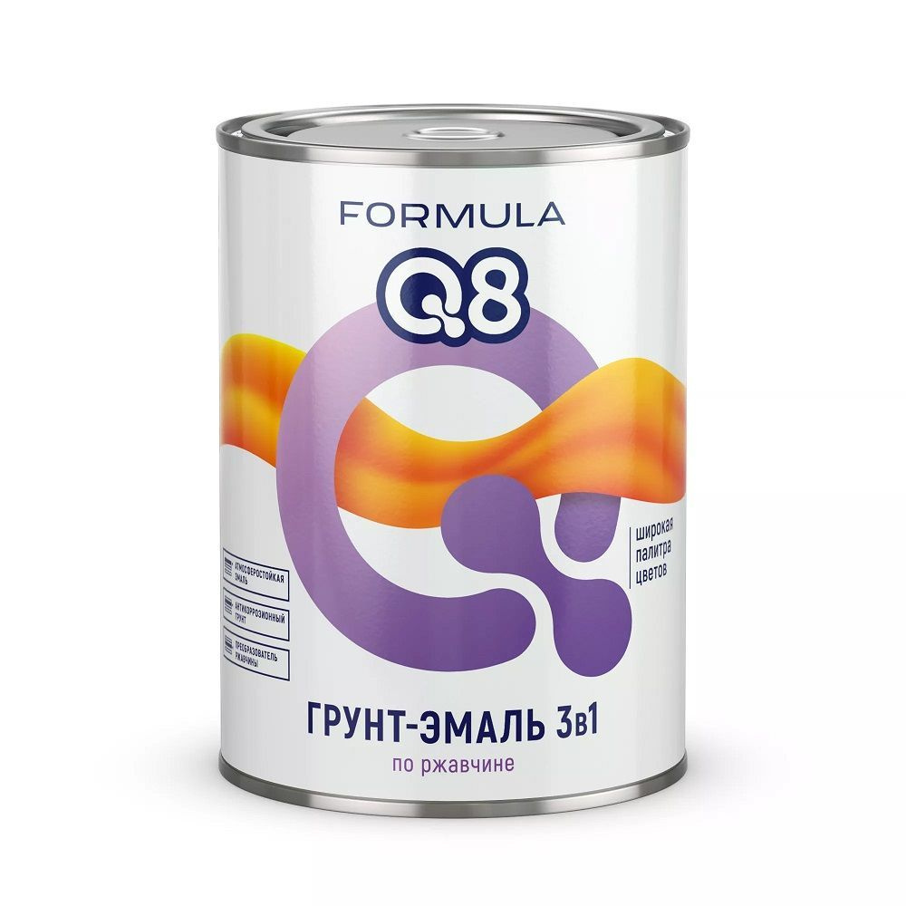 ГРУНТ-ЭМАЛЬ 3 В 1 по ржавчине FORMULA Q8 красная 0,9 кг #1