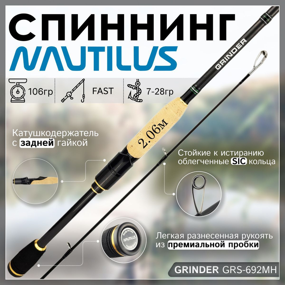 Спиннинг Nautilus GRINDER GRS-692MH 2.06м 7-28гр #1