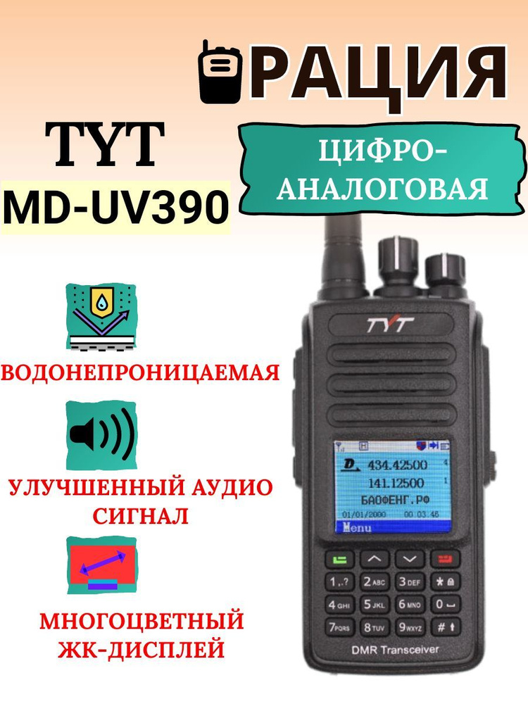 TYT MD-uv390. Рации TYT MD-uv390. Рация TYT MD-uv390 DMR. Вынос для антенны на радиостанции TYT MD-390uv.