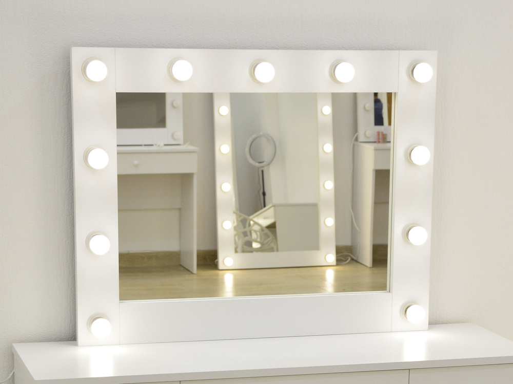 гримерное зеркало 90см x 70см белый, / косметическое зеркало  #1