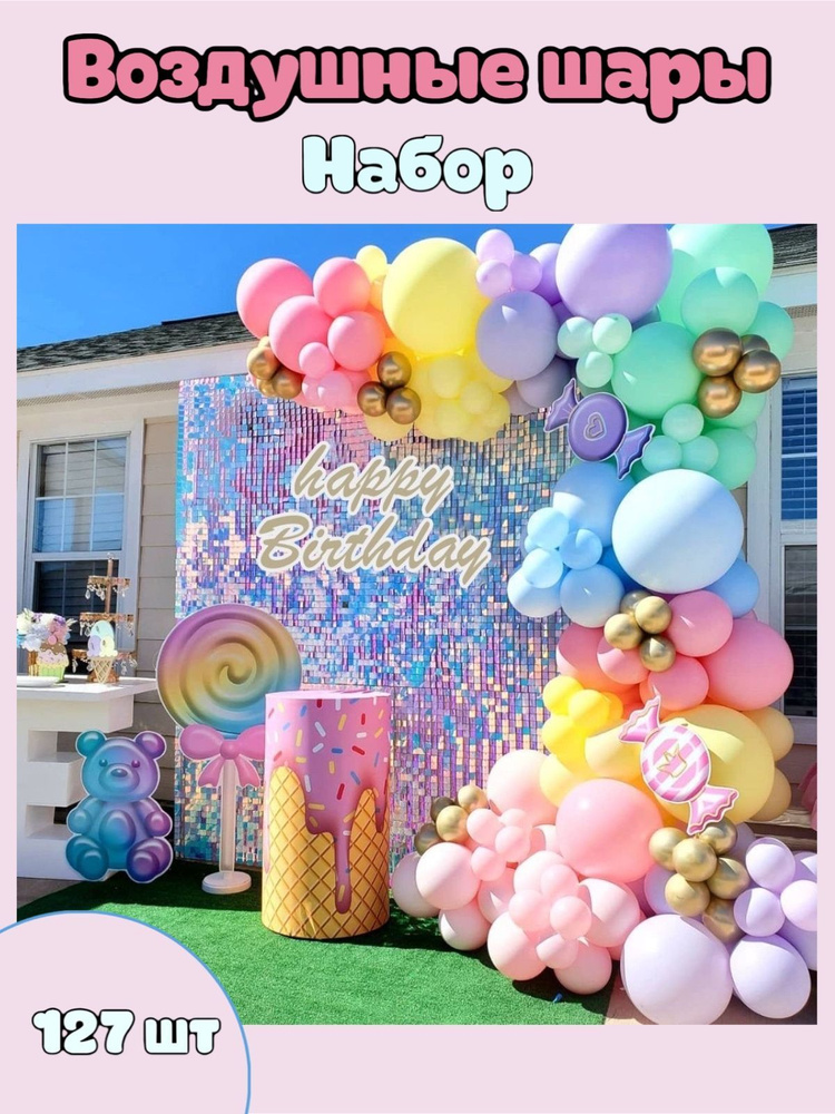Шарики воздушные, фотозона из воздушных шаров, арка на день рождения, набор шаров  #1