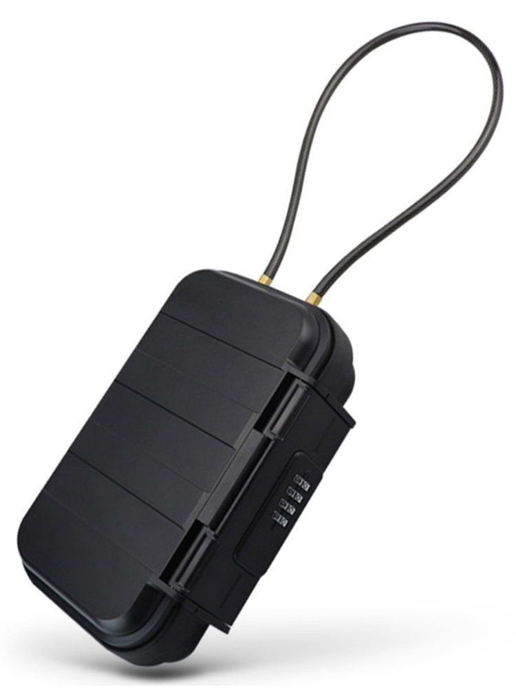 Переносной кодовый сейф с тросом водонепроницаемый / автомобильный мини сейф ручной  #1