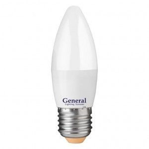 Светодиодная LED лампа General свеча E27 12W 4500K 4K 35х105 пластик/алюм GLDEN-CF-12-230-E27-4500 661093 #1