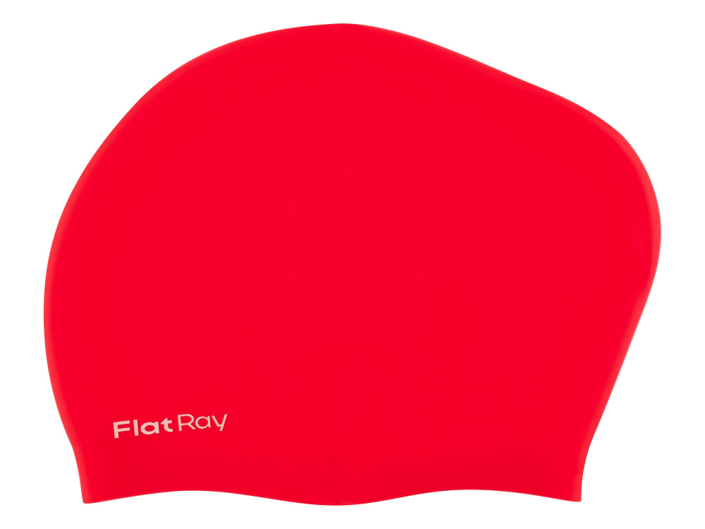 Шапочка для плавания для длинных волос Flat Ray Long Hair Silicone Swim Cap, S/M, цвет Красный.  #1