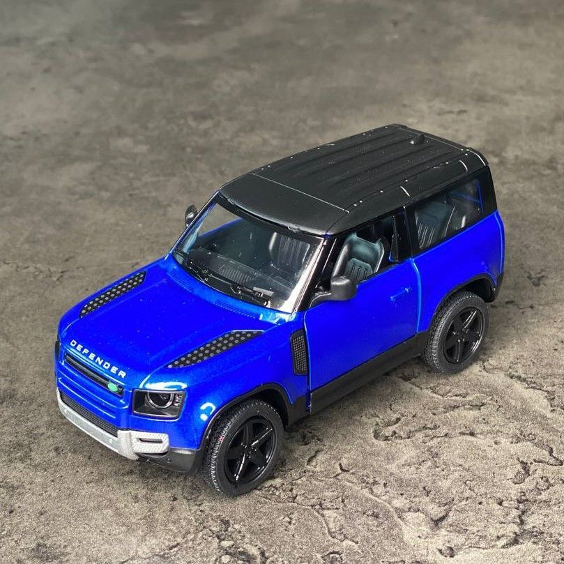 Машинка металлическая Kinsmart 1:36 Land Rover Defender 90 5428DKT инерционная, двери открываются / Синий #1