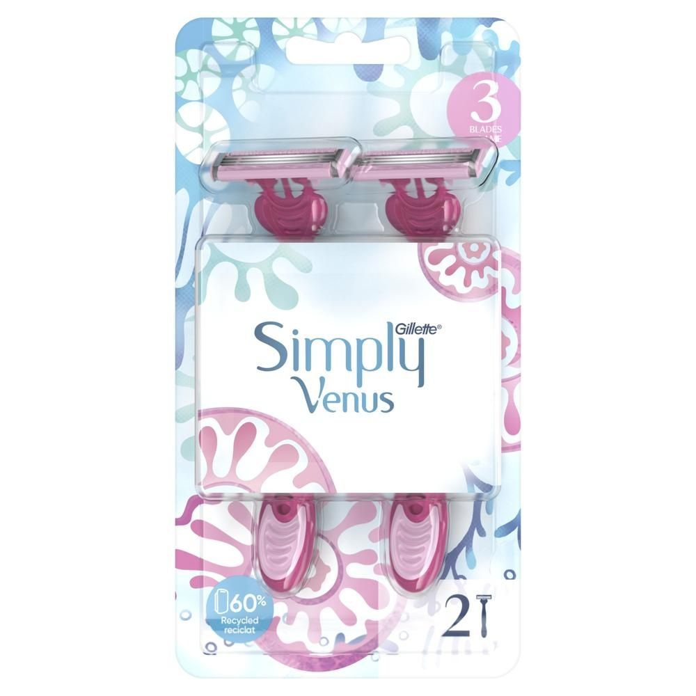 Одноразовые станки Venus Simply 3 Basic, 3 лезвия, 2 шт #1