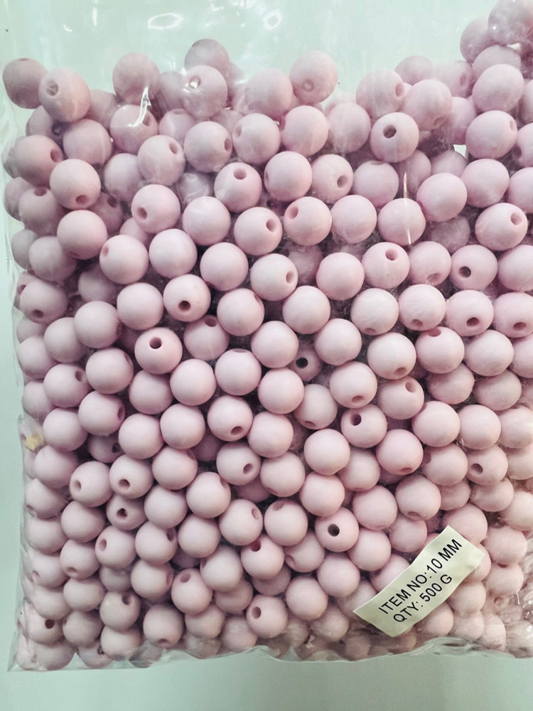 Бусины матовые 10 мм в уп.500 гр, пудра-розовый. #1