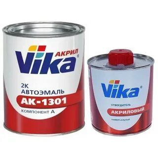 Акриловая эмаль Vika AK-1301 2K 040 белая, с отвердителем (комплект)  #1