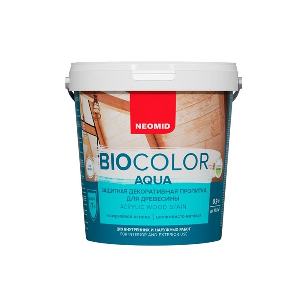 Пропитка защитная для древесины Neomid Bio Color Aqua полуматовая (0,9л) венге  #1