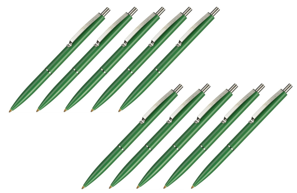Ручка Schneider "K15" шариковая автоматическая, синяя, корпус зеленый, 1.0 мм, 10 шт.  #1