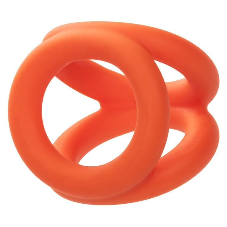 Оранжевое тройное эрекционное кольцо Liquid Silicone Tri-Ring #1