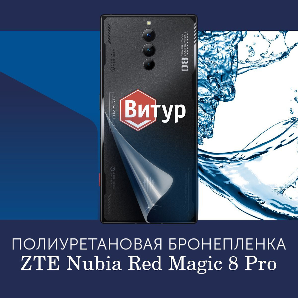 Полиуретановая бронепленка на корпус для ZTE Nubia Red Magic 8 Pro / Защитная плёнка на заднюю панель #1