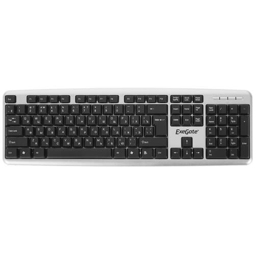 Клавиатура проводная ExeGate LY-401 EX264086RUS , мембранная, клавиш - 104, USB, серебристая  #1