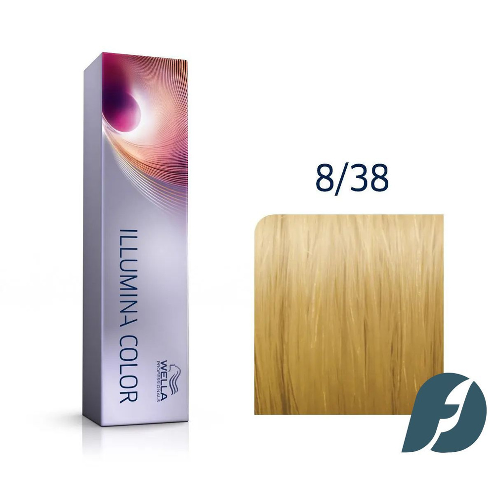 Wella Professionals Illumina Color 8/38 Крем-краска для волос светлый блонд золотисто-жемчужный, 60мл #1