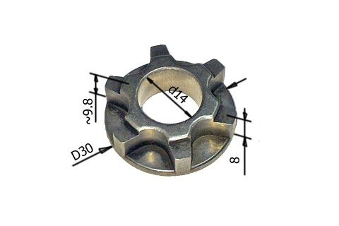 Звездочка для цепной пилы Интерскол ПЦ-16, ПЦ-16/2000Т, Sturm CC9922 6 зубов (Dвн. 14мм, Dнар. 30мм, #1