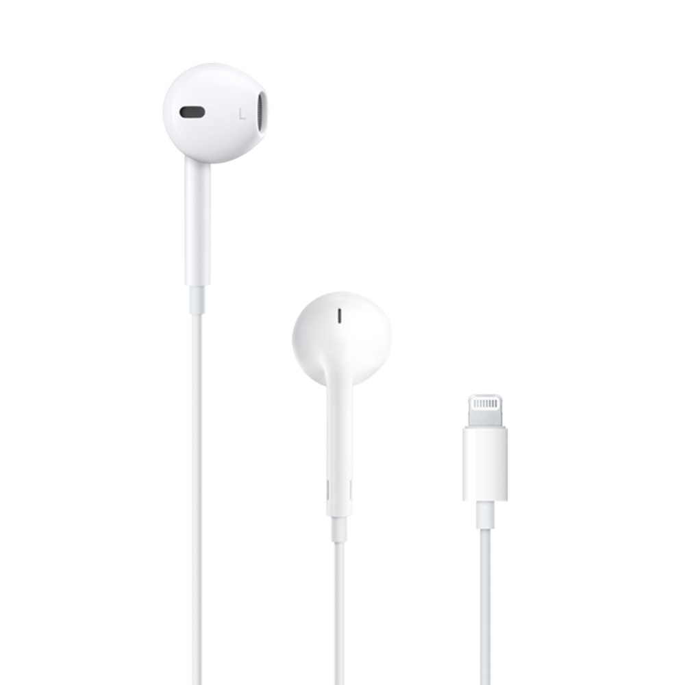 Наушники проводные гарнитура Apple EarPods Lightning, белый #1