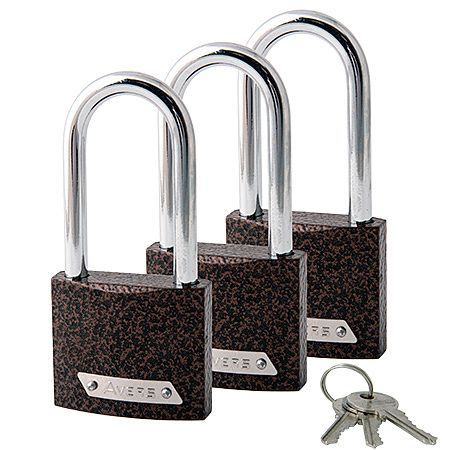 Замки навесные Avers PD-01-50-L-Blister (3Locks+3Keys) #1