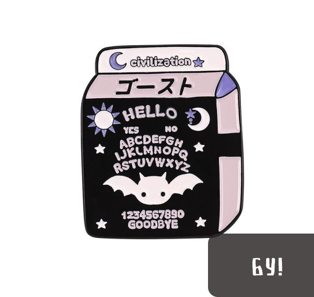 Металлический значок, пин - Упаковка с молоком / Упаковка с летучей мышью / Упаковка с алфавитом и цифрами #1