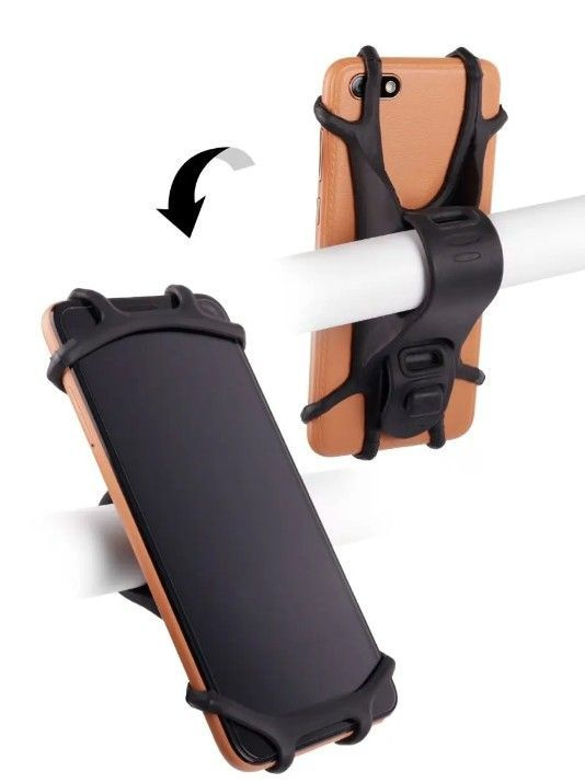 Универсальный держатель телефона на руль для велосипеда, самоката, мотоцикла, силиконовый диаметром 4-6 #1