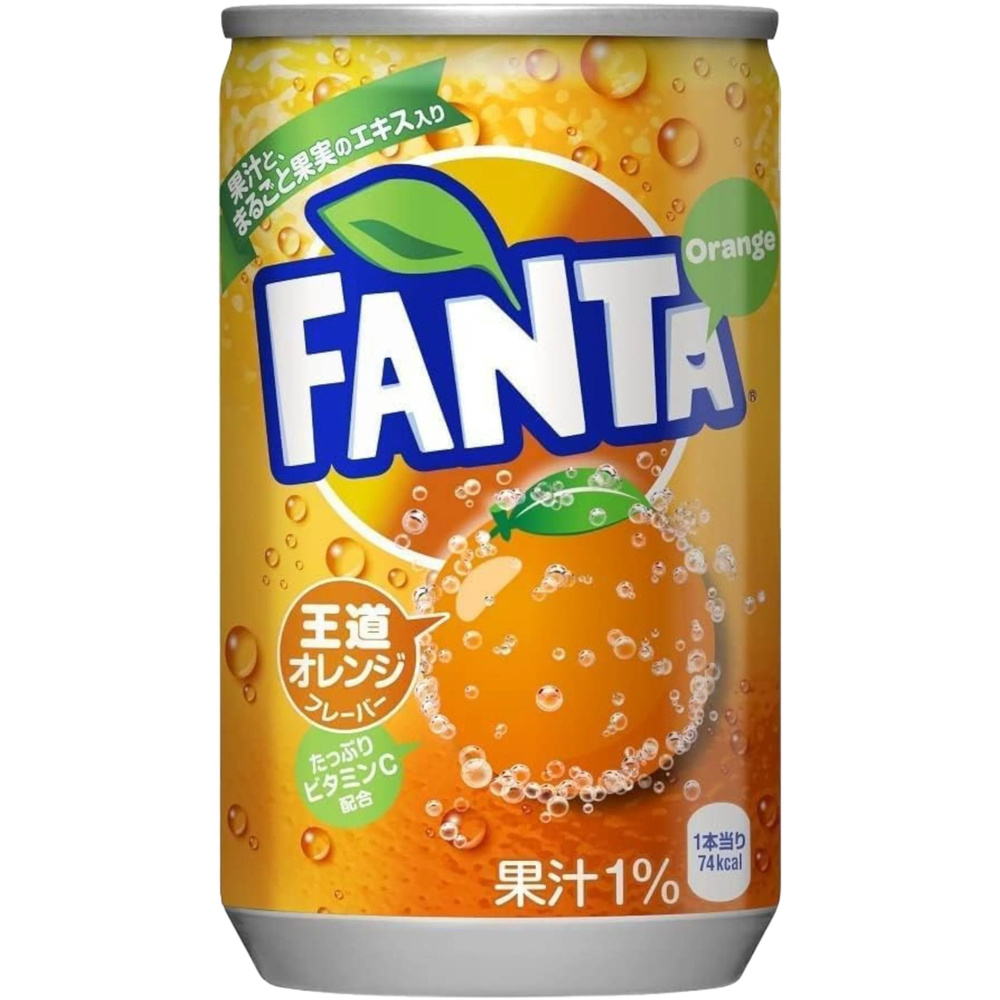 Fanta Orange (Фанта Апельсин, Газированный напиток, ЖБ) ЯПОНИЯ 160 мл  #1