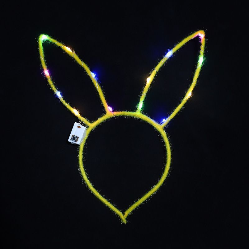 Ободок карнавальный светящийся Ушки Зайца #1