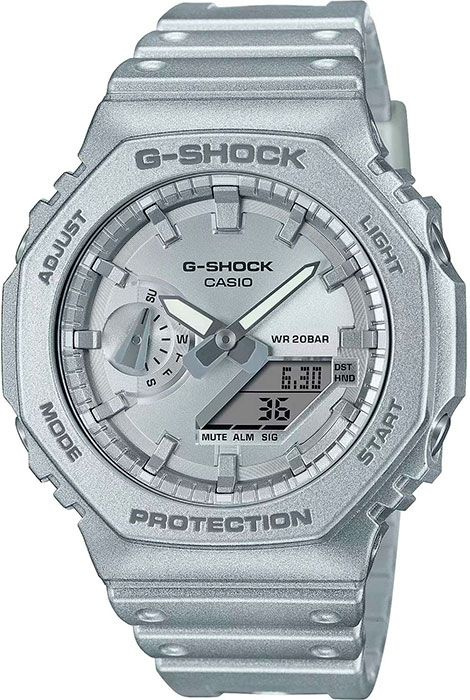 Противоударные мужские наручные часы Casio G-Shock GA-2100FF-8A с подсветкой, будильником и секундомером #1