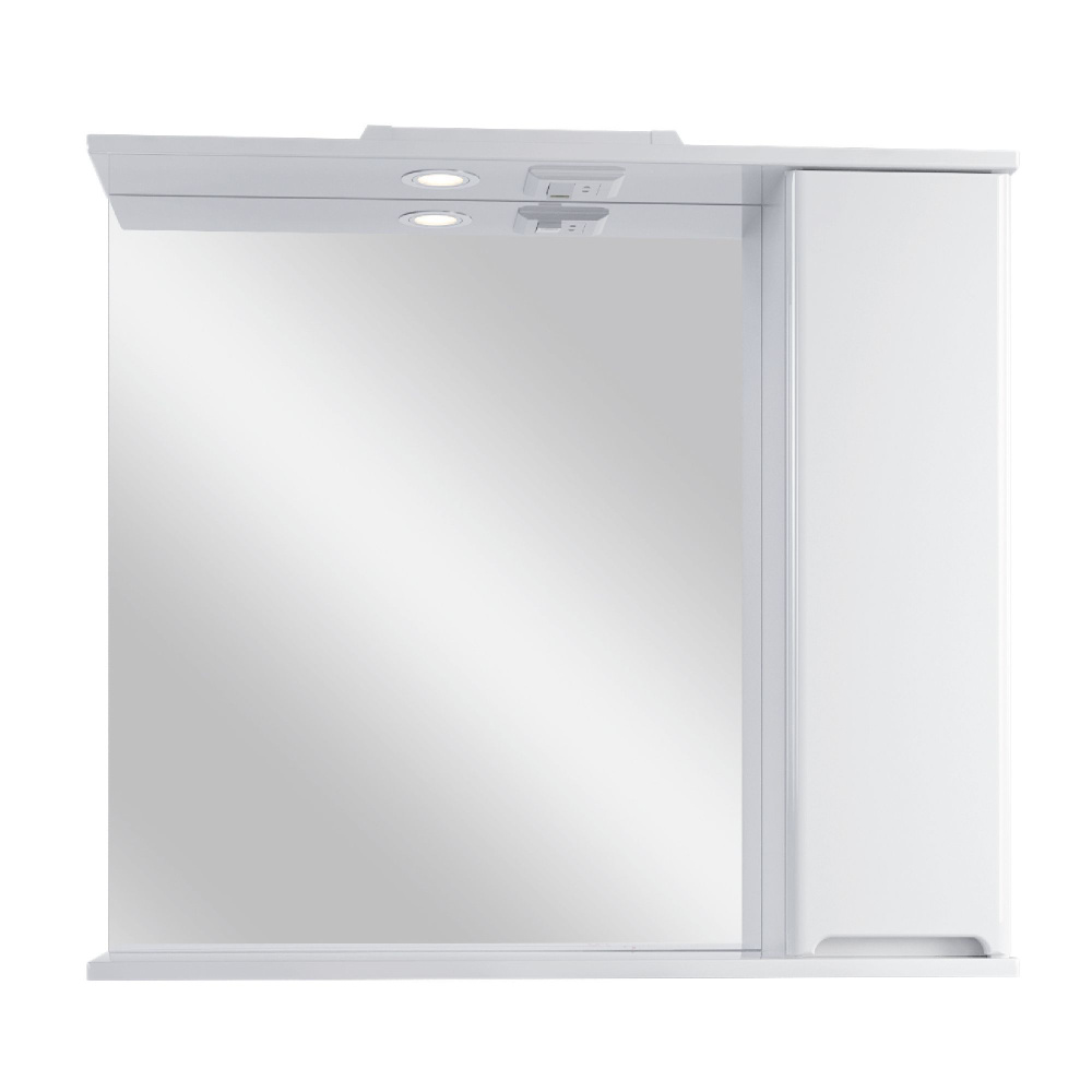 Зеркальный шкаф подвесной SanStar Модена 80 для ванной комнаты белый  #1