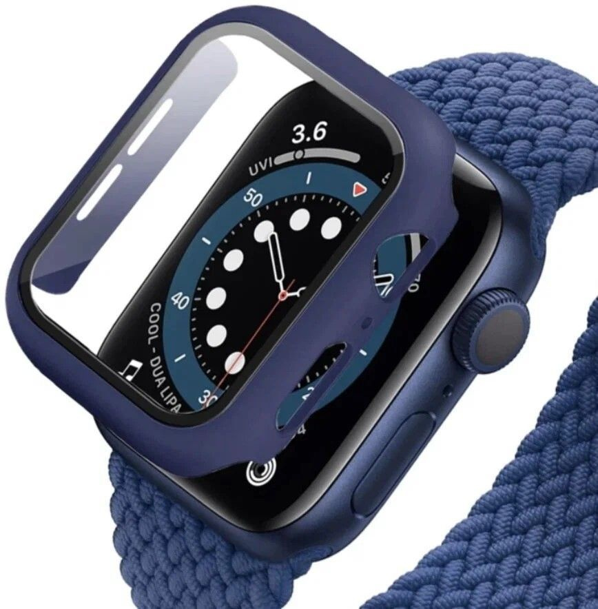 Защитное стекло с бампером ANANK Watch Guard for Apple Watch 44mm (Blue) #1