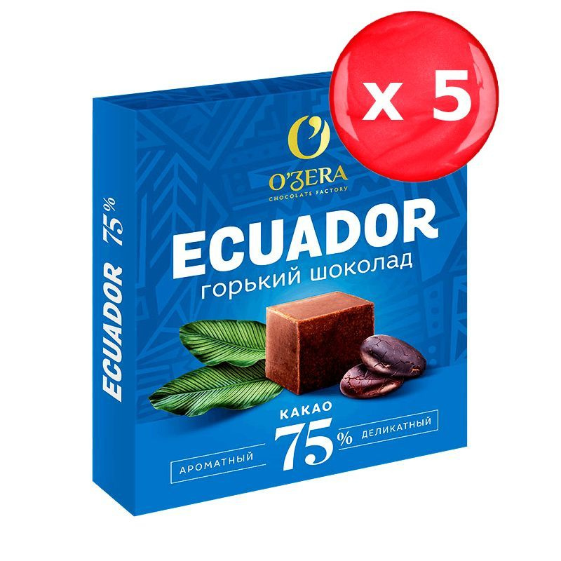 Шоколад O'Zera горький Ecuador 75% 90 г, набор из 5 шт. #1