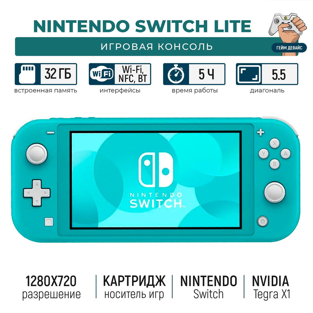 Игровая консоль Nintendo Switch Lite, бирюзовый #1