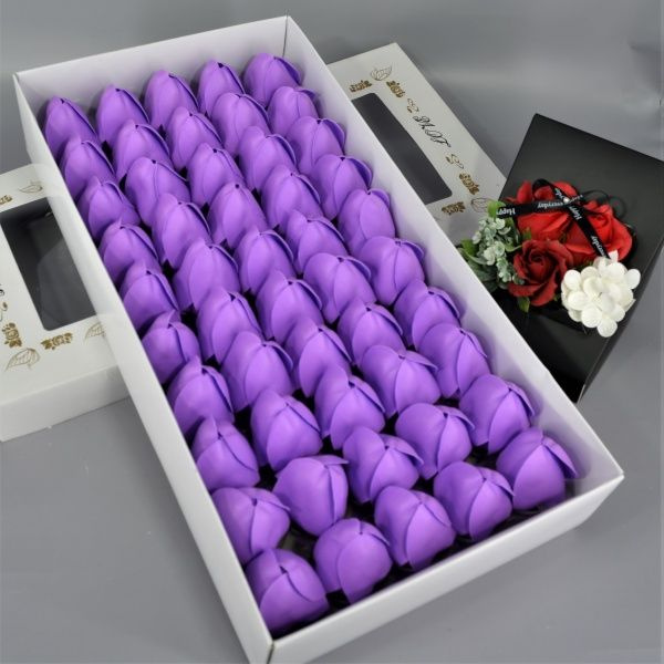 Тюльпаны из мыла 50шт 6см Ярко-фиолетовый (1уп) #1