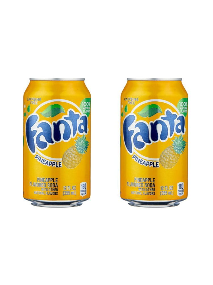 Газированный напиток Fanta Pineapple со вкусом Ананаса 355мл, 2шт  #1